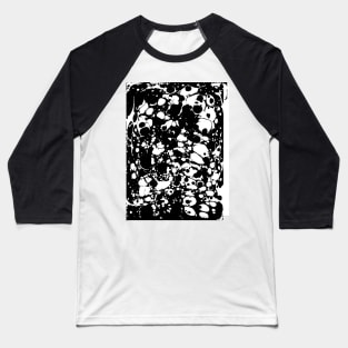 Black and White Ink Paint Spill Baseball T-Shirt